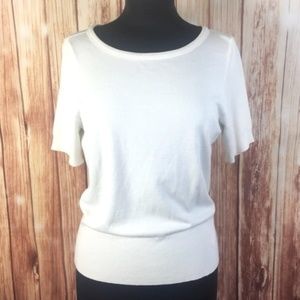 WHITE HOUSE BLACK MARKET Sweater Top Off White